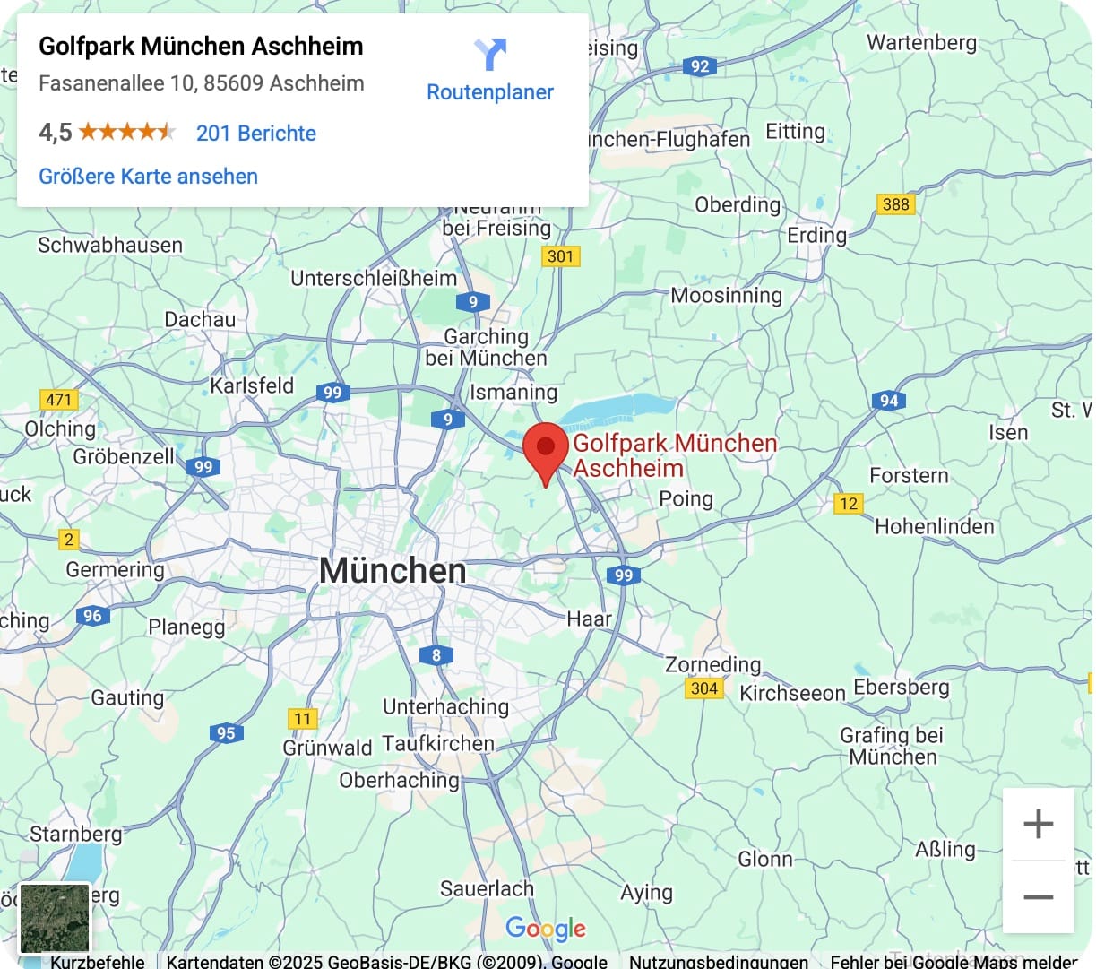 Image Googlemaps Route Golfpark München Aschheim